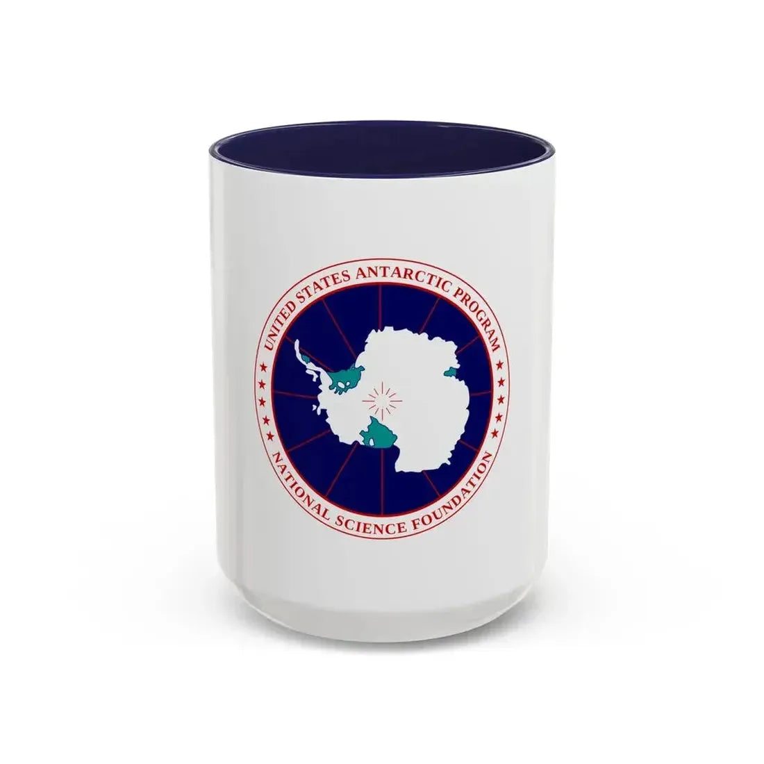 Flag of National Science Foundation Antarctic Program - Accent Coffee Mug 15oz Navy - Go Mug Yourself
