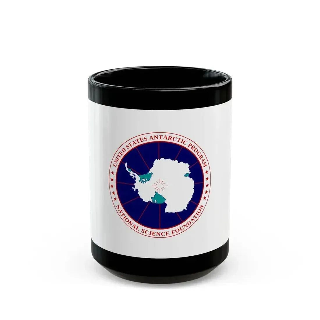 Flag of National Science Foundation Antarctic Program - Black Coffee Mug 15oz - Go Mug Yourself