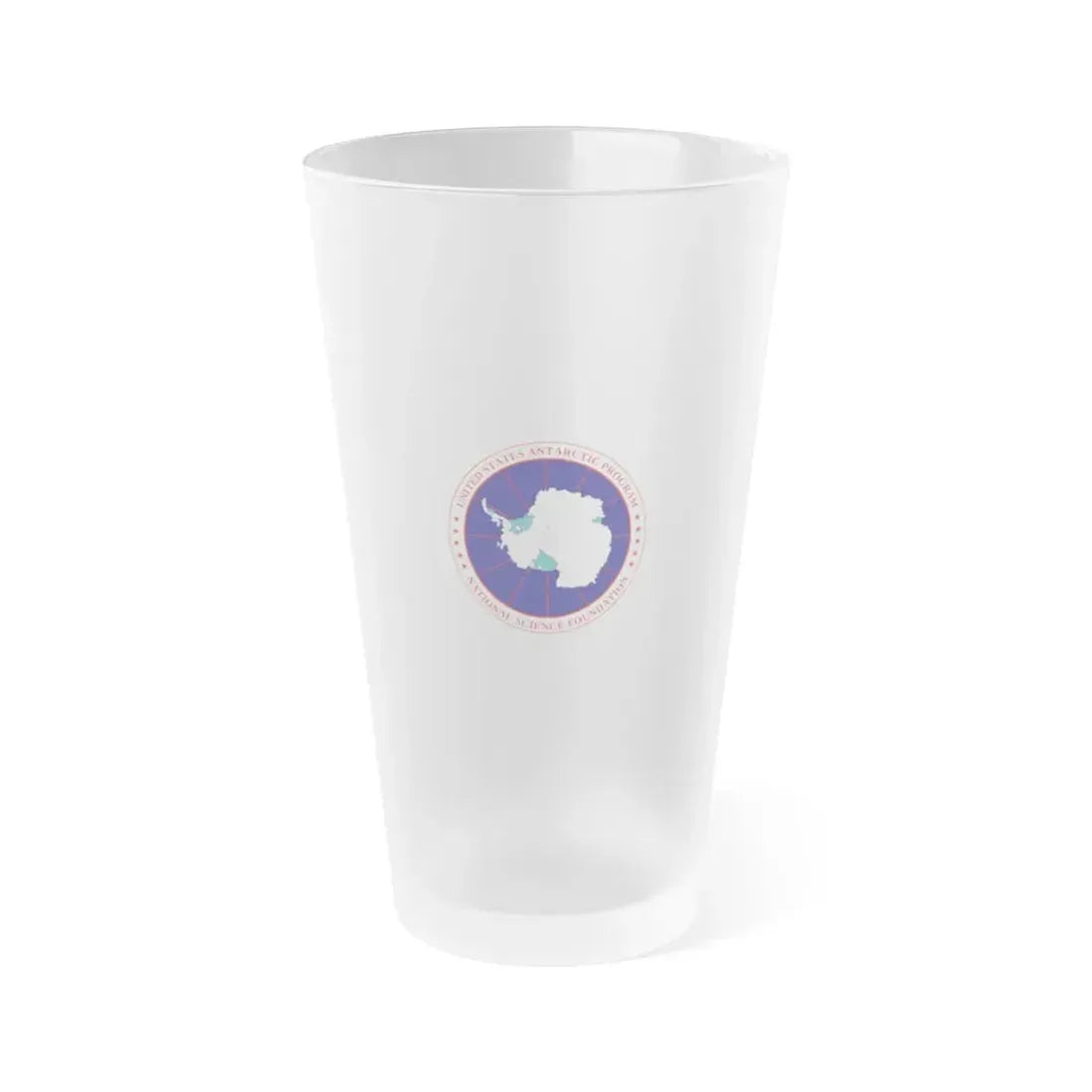 Flag of National Science Foundation Antarctic Program - Frosted Pint Glass 16oz 16oz Frosted - Go Mug Yourself