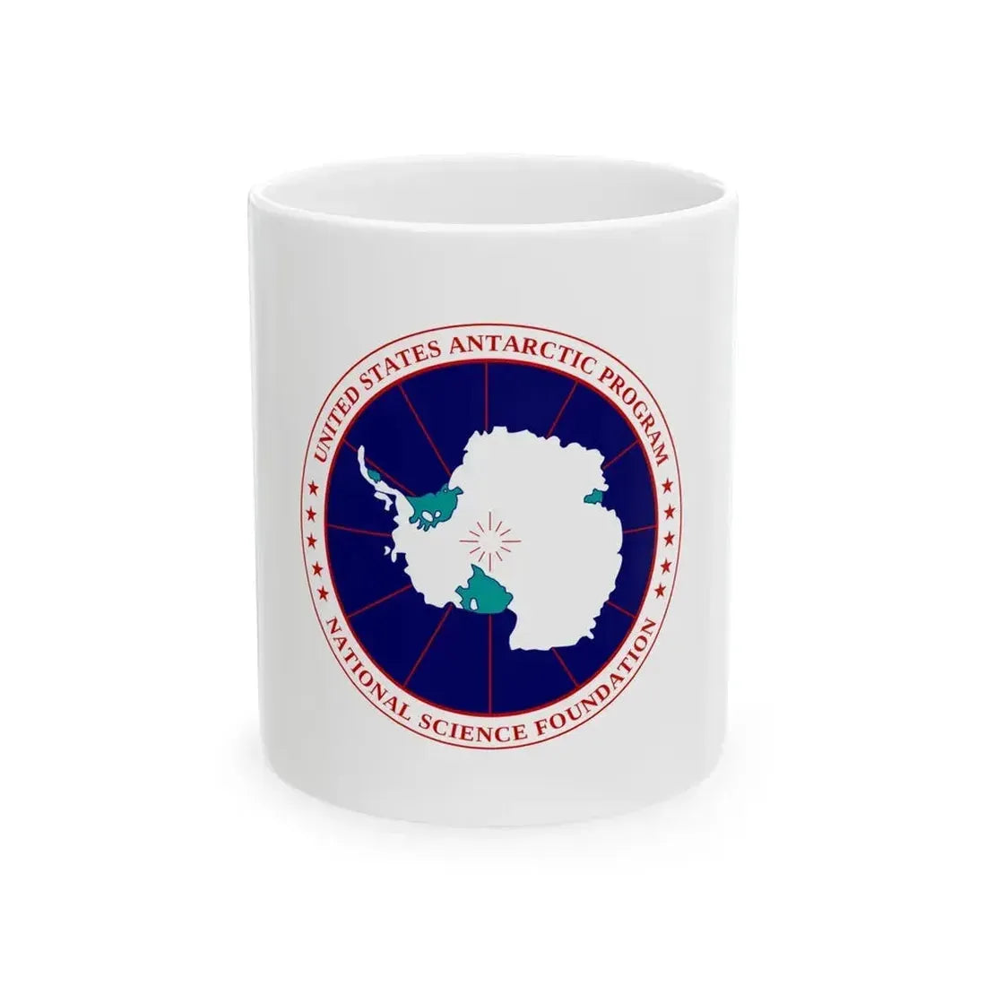 Flag of National Science Foundation Antarctic Program - White Coffee Mug 11oz - Go Mug Yourself
