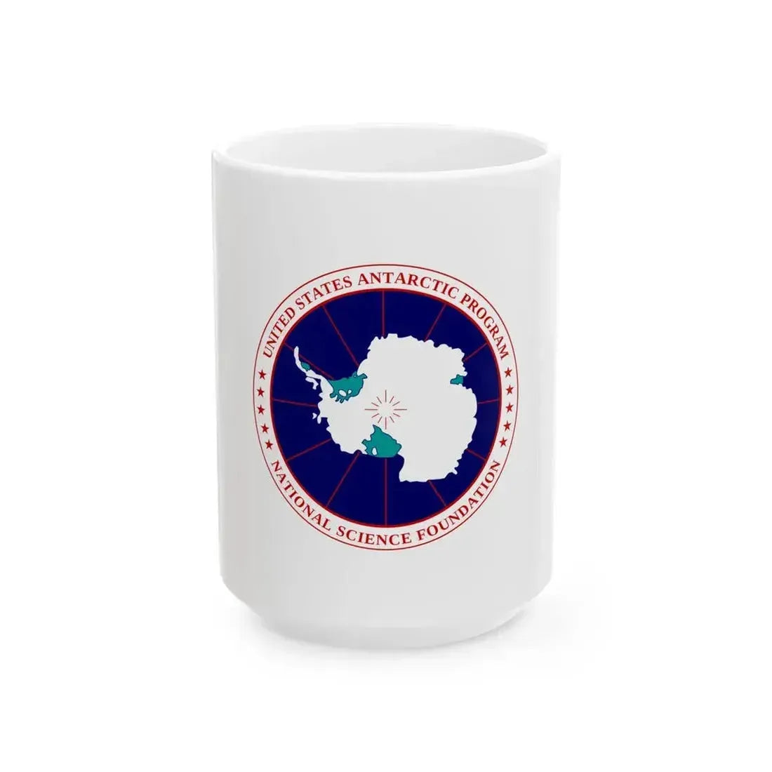 Flag of National Science Foundation Antarctic Program - White Coffee Mug 15oz - Go Mug Yourself