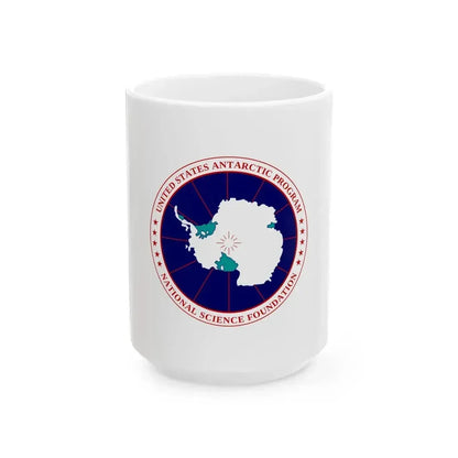 Flag of National Science Foundation Antarctic Program - White Coffee Mug 15oz - Go Mug Yourself