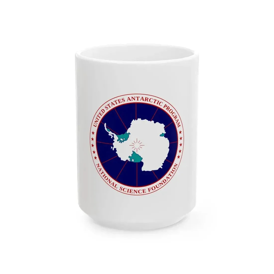 Flag of National Science Foundation Antarctic Program - White Coffee Mug 15oz - Go Mug Yourself