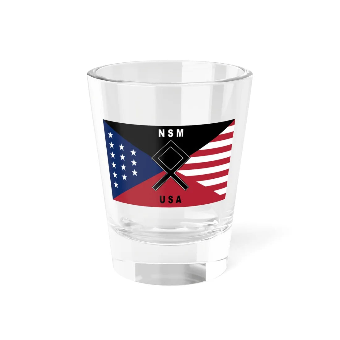 Flag of National Socialist Movement United States 2016 (United States) Shot Glass 1.5oz 1.5oz - Go Mug Yourself