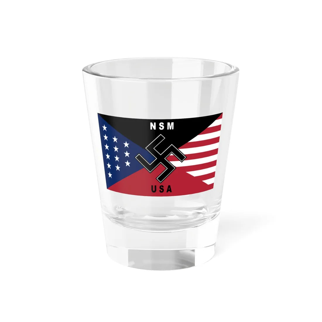 Flag of National Socialist Movement United States (United States) Shot Glass 1.5oz 1.5oz - Go Mug Yourself