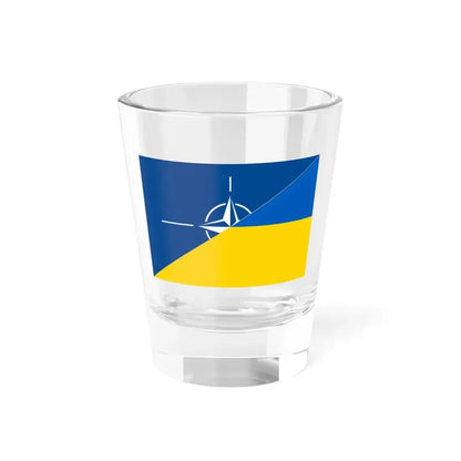Flag of NATO and Ukraine (Ukraine) Shot Glass 1.5oz 1.5oz - Go Mug Yourself