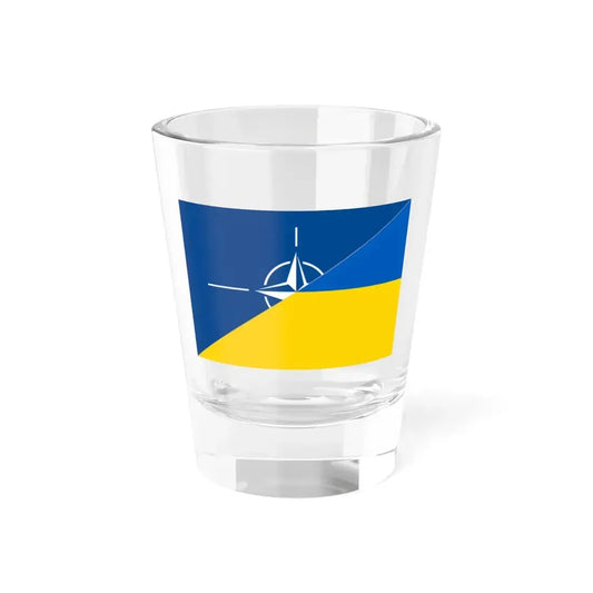 Flag of NATO and Ukraine (Ukraine) Shot Glass 1.5oz 1.5oz - Go Mug Yourself
