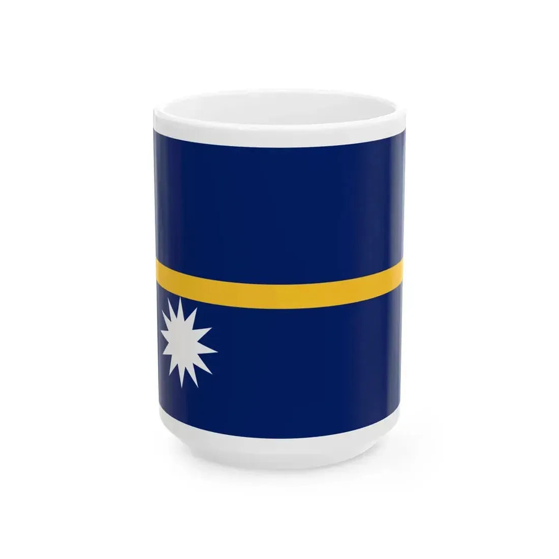 Flag of Nauru 3-2 (Nauru) White Coffee Mug 15oz - Go Mug Yourself