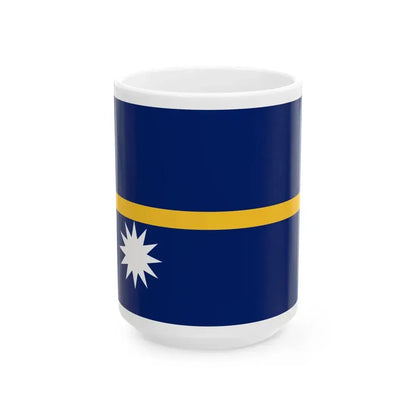 Flag of Nauru 3-2 (Nauru) White Coffee Mug 15oz - Go Mug Yourself