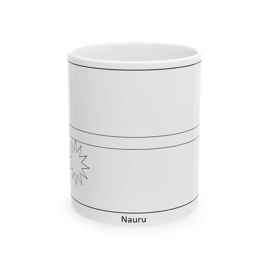 Flag of Nauru colouring page (Nauru) White Coffee Mug 11oz - Go Mug Yourself
