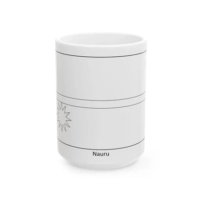 Flag of Nauru colouring page (Nauru) White Coffee Mug 15oz - Go Mug Yourself