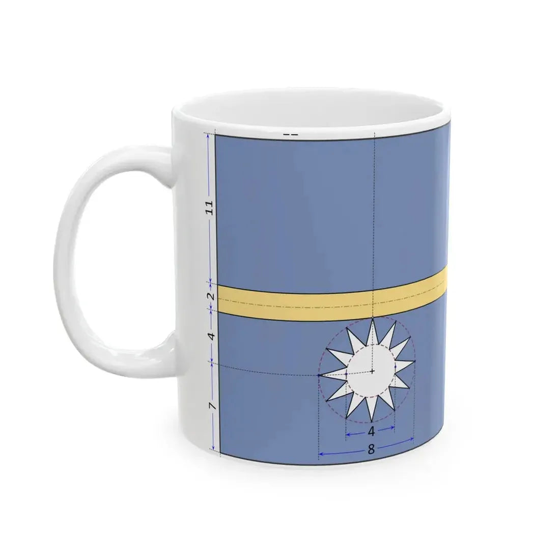 Flag of Nauru construction sheet (Nauru) White Coffee Mug - Go Mug Yourself