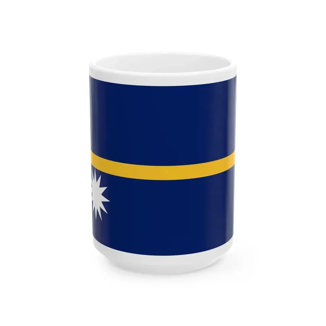 Flag of Nauru (Nauru) White Coffee Mug 15oz - Go Mug Yourself