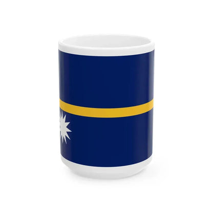 Flag of Nauru (Nauru) White Coffee Mug 15oz - Go Mug Yourself