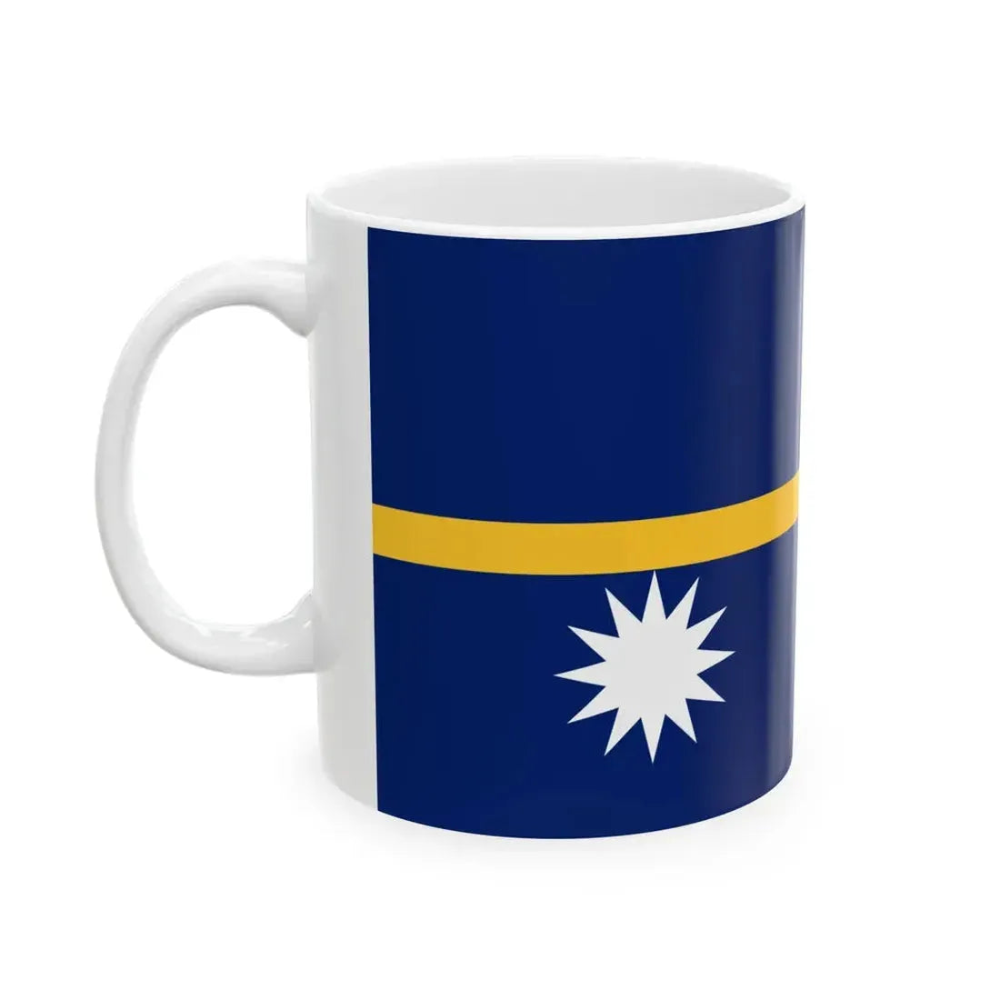 Flag of Nauru (Nauru) White Coffee Mug - Go Mug Yourself