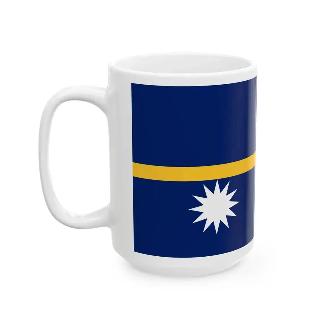 Flag of Nauru (Nauru) White Coffee Mug - Go Mug Yourself