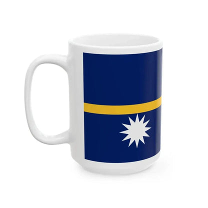 Flag of Nauru (Nauru) White Coffee Mug - Go Mug Yourself