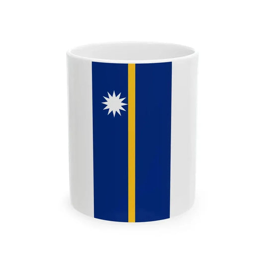 Flag of Nauru vertical (Nauru) White Coffee Mug 11oz - Go Mug Yourself