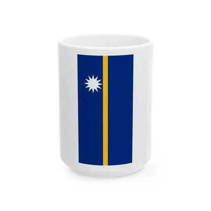 Flag of Nauru vertical (Nauru) White Coffee Mug 15oz - Go Mug Yourself