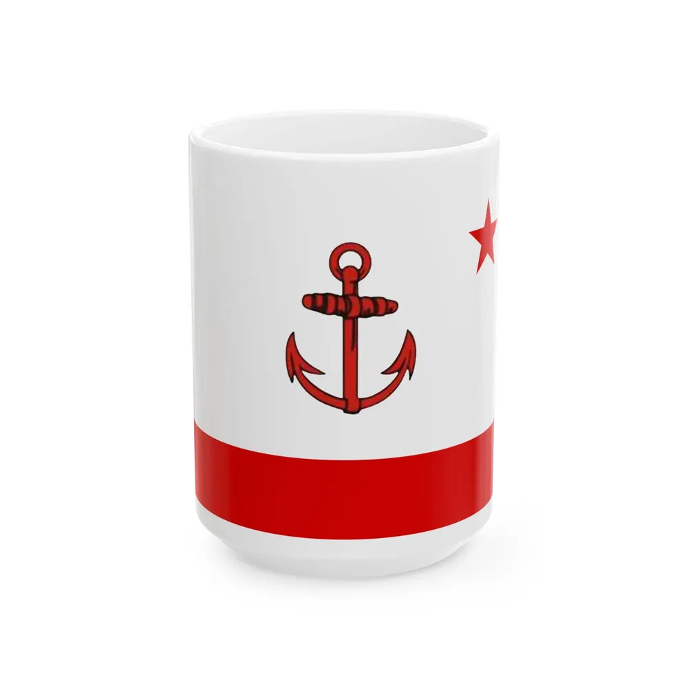Flag of Naval Base Commander of Cuba (Cuba) White Coffee Mug 15oz - Go Mug Yourself