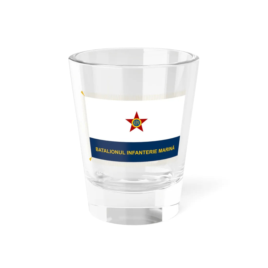 Flag of Naval Force of Romania 1950-1965 reverse (Oman) Shot Glass 1.5oz 1.5oz - Go Mug Yourself