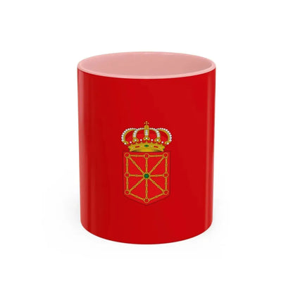 Flag of Navarre Spain - Accent Coffee Mug 11oz Pink - Go Mug Yourself