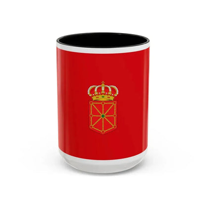 Flag of Navarre Spain - Accent Coffee Mug 15oz Black - Go Mug Yourself
