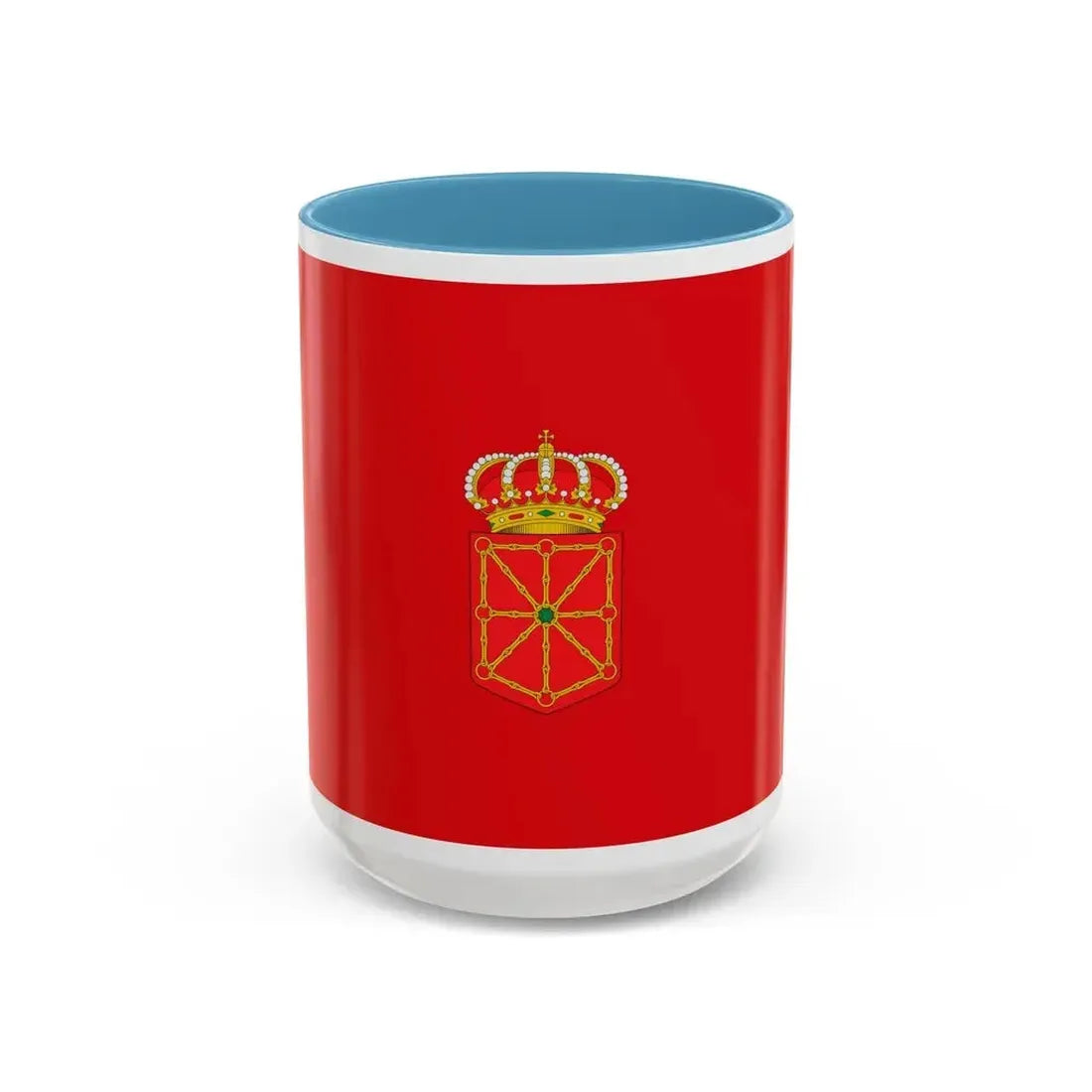 Flag of Navarre Spain - Accent Coffee Mug 15oz Light Blue - Go Mug Yourself