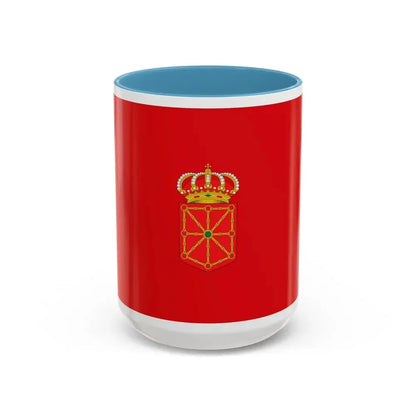 Flag of Navarre Spain - Accent Coffee Mug 15oz Light Blue - Go Mug Yourself