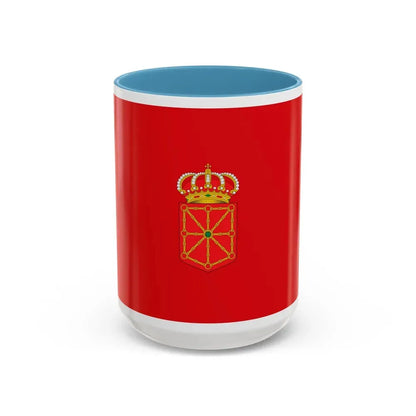 Flag of Navarre Spain - Accent Coffee Mug 15oz Light Blue - Go Mug Yourself