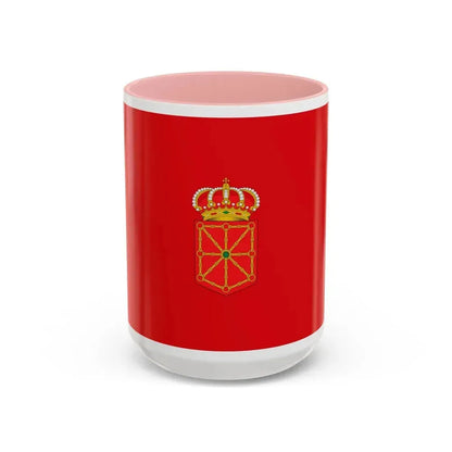 Flag of Navarre Spain - Accent Coffee Mug 15oz Pink - Go Mug Yourself