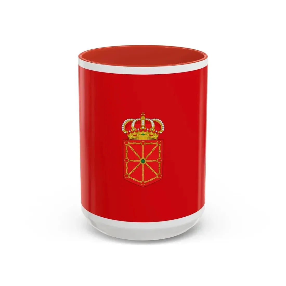 Flag of Navarre Spain - Accent Coffee Mug 15oz Red - Go Mug Yourself