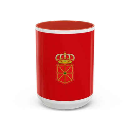 Flag of Navarre Spain - Accent Coffee Mug 15oz Red - Go Mug Yourself