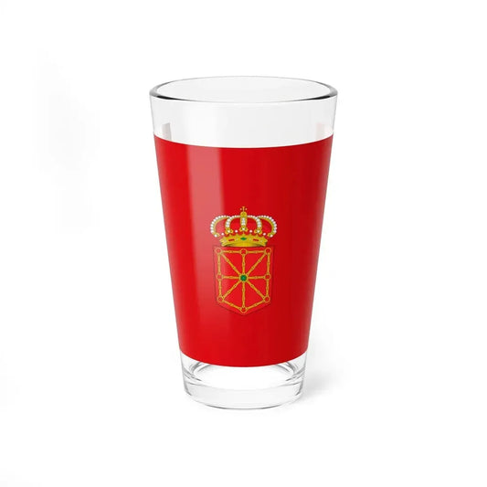Flag of Navarre Spain - Pint Glass 16oz 16oz - Go Mug Yourself