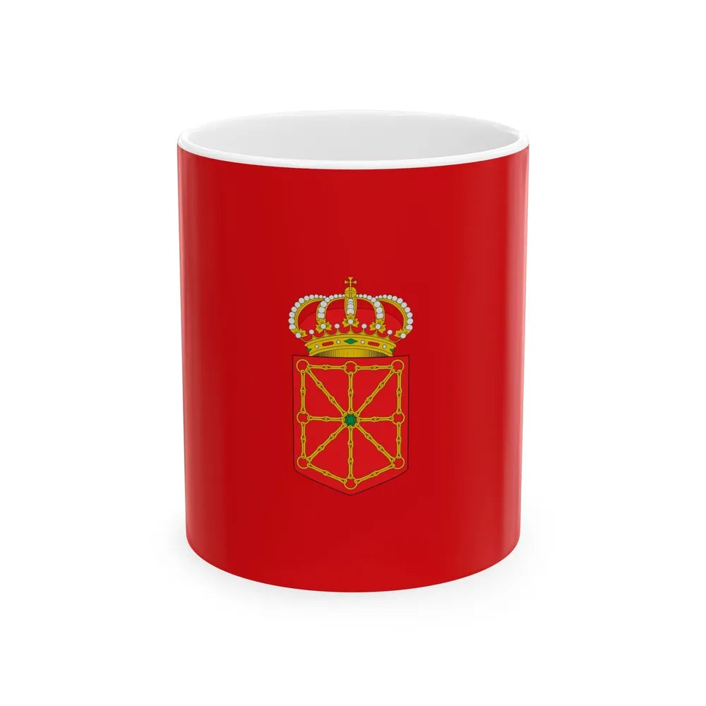 Flag of Navarre Spain - White Coffee Mug-11oz-Go Mug Yourself