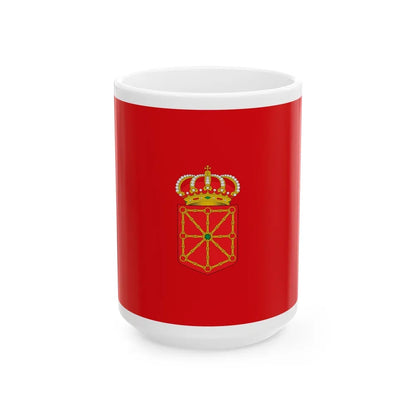 Flag of Navarre Spain - White Coffee Mug-15oz-Go Mug Yourself