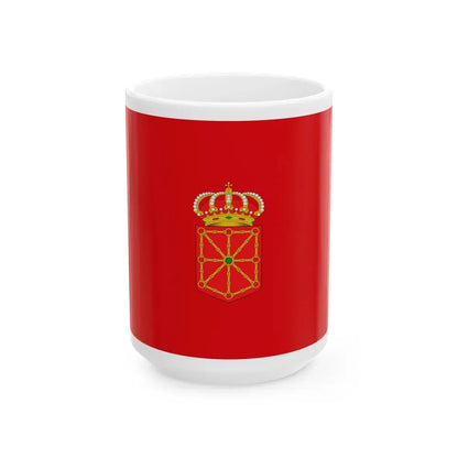 Flag of Navarre Spain - White Coffee Mug 15oz - Go Mug Yourself