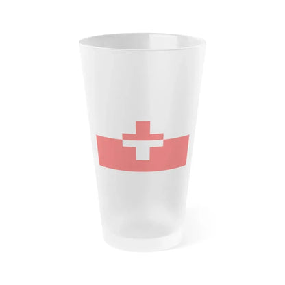 Flag of Naxxar 1993 to 2000 Malta - Frosted Pint Glass 16oz 16oz Frosted - Go Mug Yourself