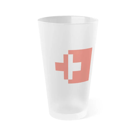 Flag of Naxxar Malta - Frosted Pint Glass 16oz 16oz Frosted - Go Mug Yourself