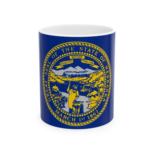 Flag of Nebraska 3-2 (United States) White Coffee Mug 11oz - Go Mug Yourself
