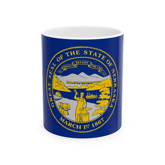 Flag of Nebraska (United States) White Coffee Mug 11oz - Go Mug Yourself