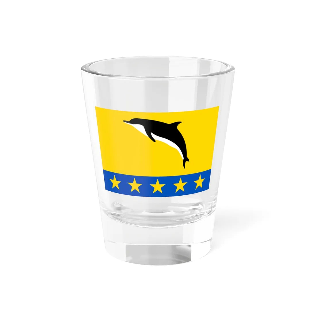 Flag of Nebugskoe Krasnodar krai (Russia) Shot Glass 1.5oz 1.5oz - Go Mug Yourself