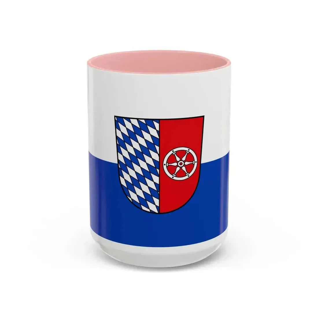 Flag of Neckar Odenwald Kreis Germany - Accent Coffee Mug 15oz Pink - Go Mug Yourself