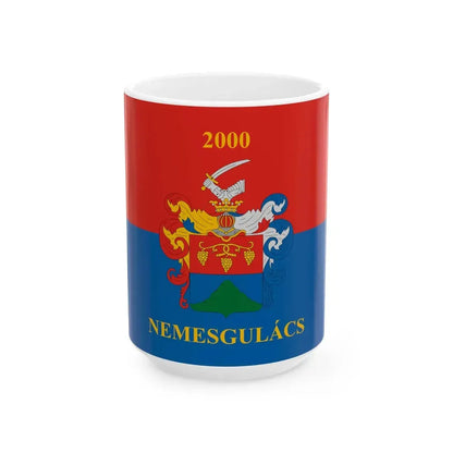Flag of Nemesgulacs (Hungary) White Coffee Mug 15oz - Go Mug Yourself