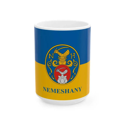 Flag of Nemeshany (Hungary) White Coffee Mug 15oz - Go Mug Yourself
