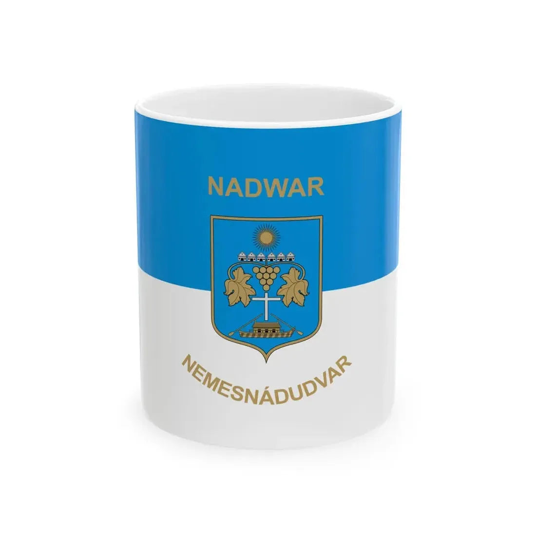 Flag of Nemesnadudvar (Hungary) White Coffee Mug 11oz - Go Mug Yourself