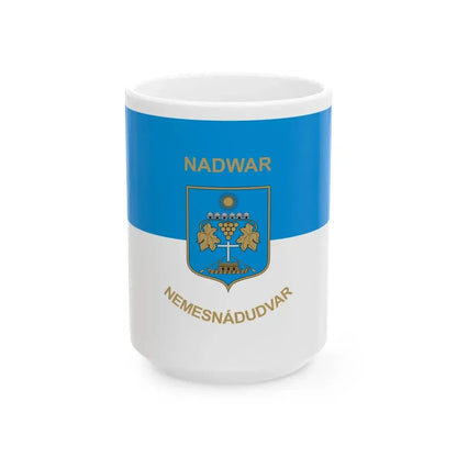 Flag of Nemesnadudvar (Hungary) White Coffee Mug 15oz - Go Mug Yourself