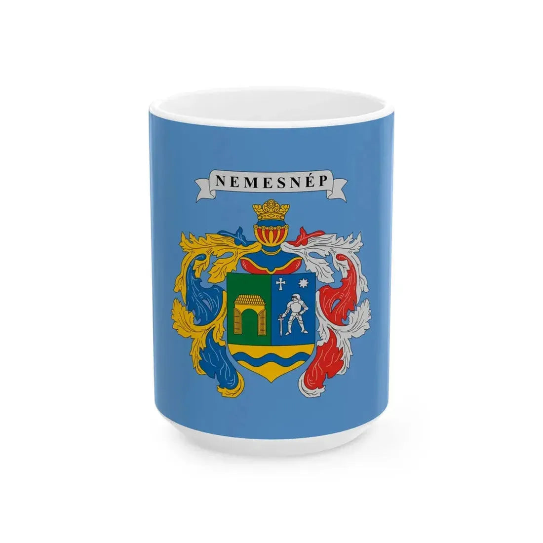 Flag of Nemesnep (Hungary) White Coffee Mug 15oz - Go Mug Yourself