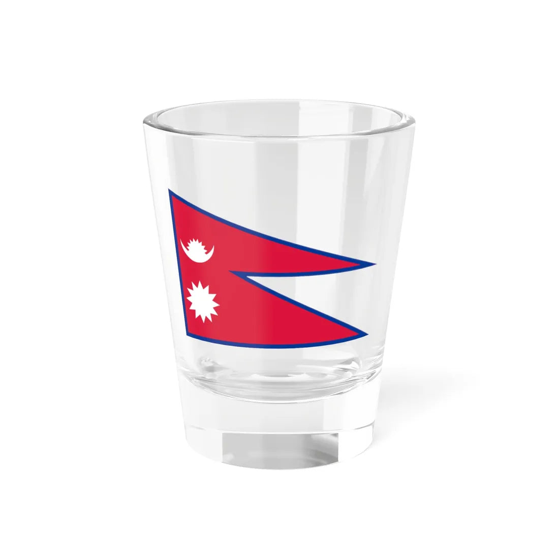 Flag of Nepal stretched aspect ratio 3-2 (Nepal) Shot Glass 1.5oz 1.5oz - Go Mug Yourself