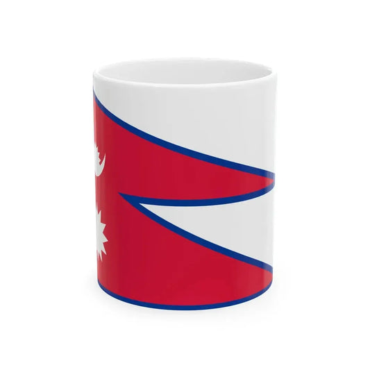 Flag of Nepal stretched aspect ratio 3-2 (Nepal) White Coffee Mug 11oz - Go Mug Yourself